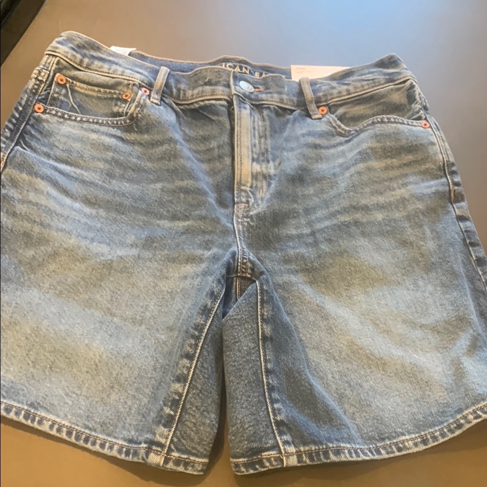 American Eagle Dark Blue Denim Bermuda Shorts